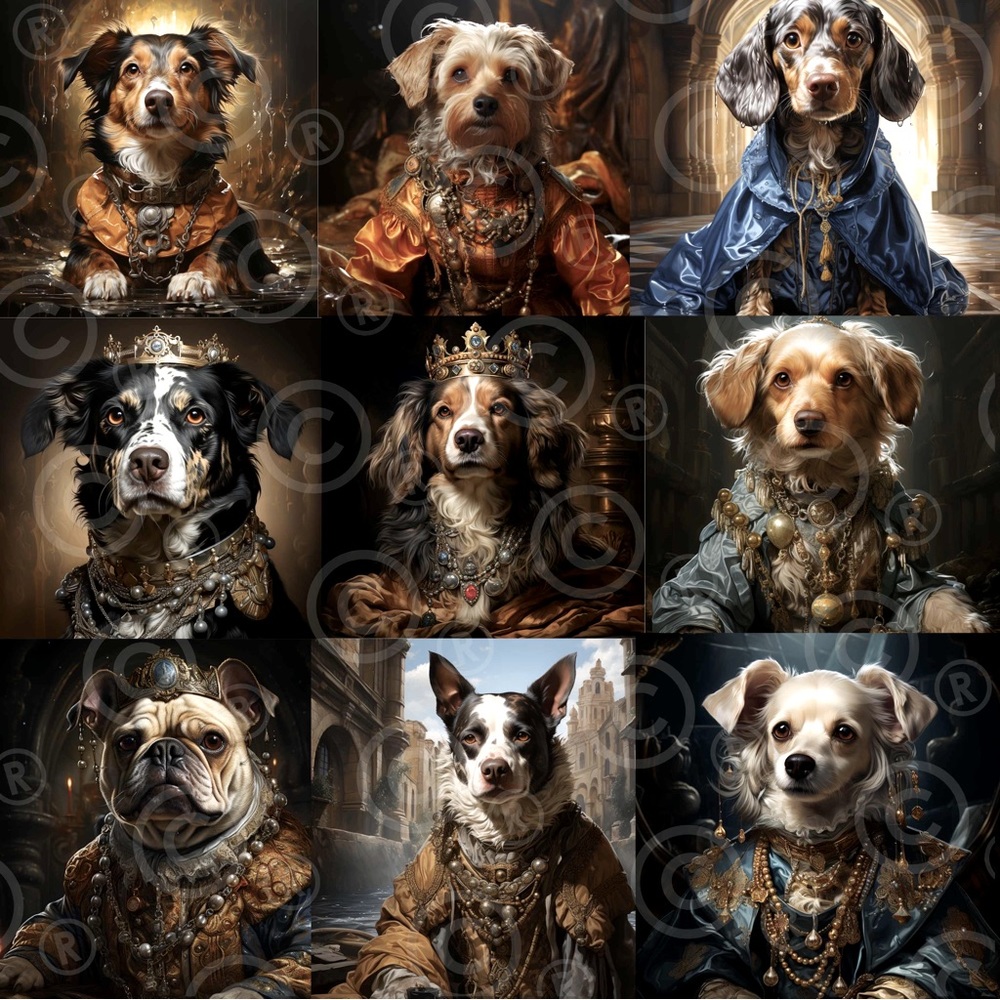 1 CUTE custom made royal pet portrait❤️digital Download/ PNG/JPG files high res